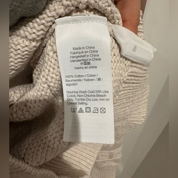 J. Crew Cable Knit Sweater cream fisherman style L classic prep nautical coastal - Picture 6 of 8